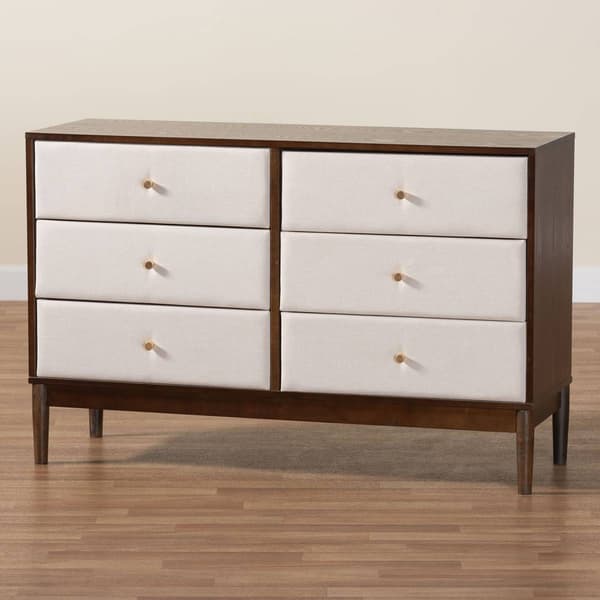 Baxton Studio Nikolai Mid-Century Wood 6-Drawer Dresser