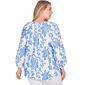Plus Size Ruby Rd. Bali Blue 3/4 Sleeve Woven Luxe Voile Blouse - image 2