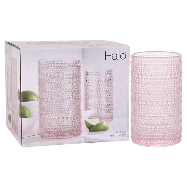 Home Essentials Halo Set of 4 Blush Highball Glasses - image 