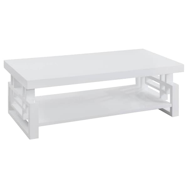 Coaster Rectangular Coffee Table - High Glossy White - image 