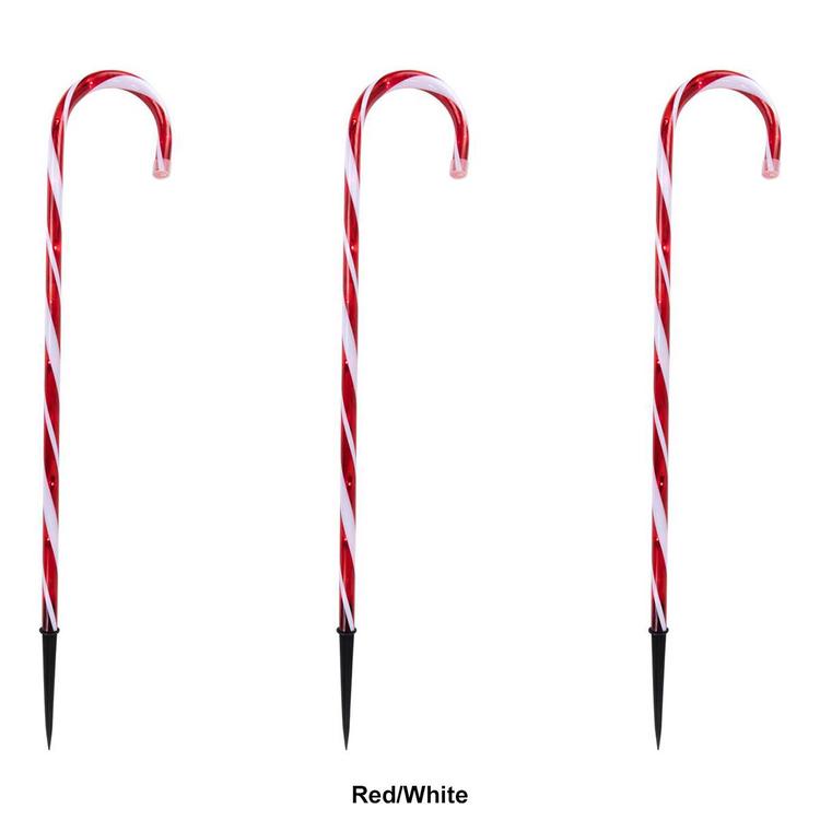 Northlight Seasonal 3pc. White/Red Candy Cane Pathway Markers