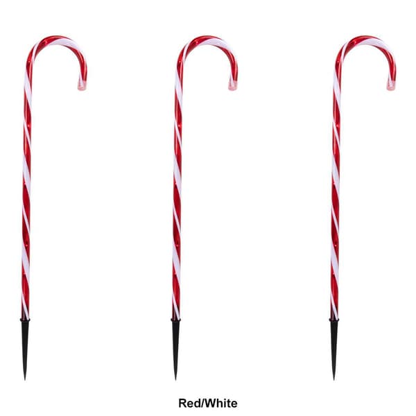 Northlight Seasonal 3pc. White/Red Candy Cane Pathway Markers