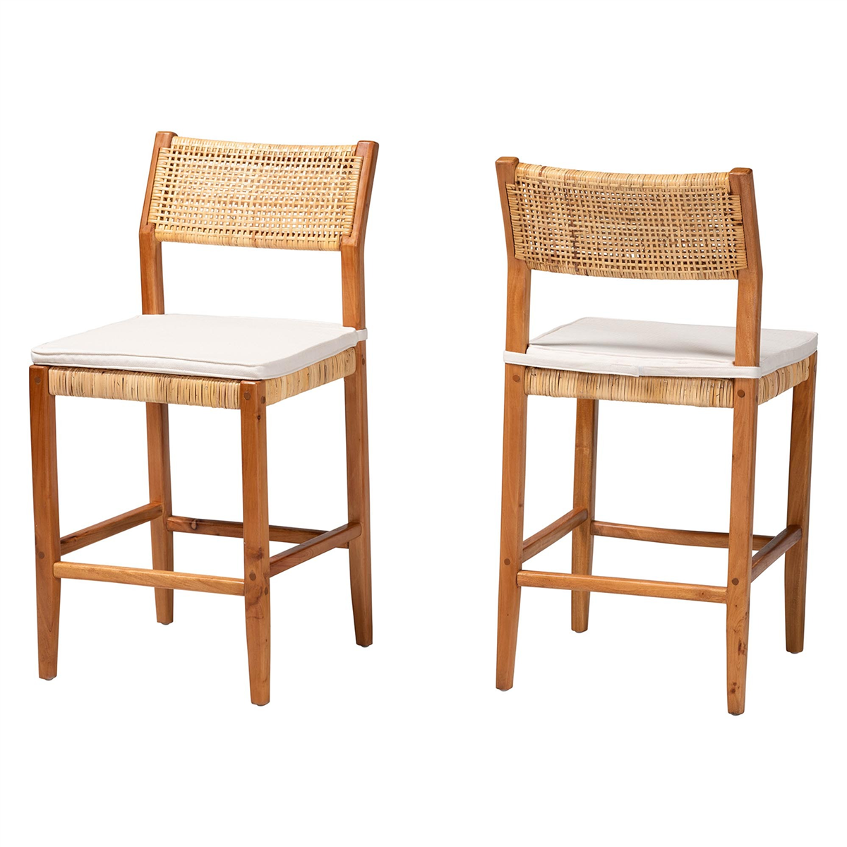 bali & pari Chatura Mahogany Wood 2pc. Counter Stool Set