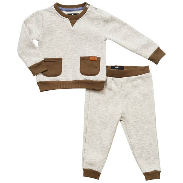 Baby Boy &#40;12-24M&#41; 7 For All Mankind Solid w/ Pockets Soft Set - image 