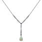 Teardrop Simulated Opal & Cubic Zirconia Y-Necklace - image 1