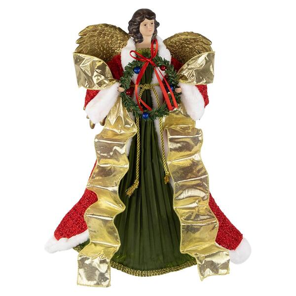 Northlight Seasonal 18in. Angel w/Wreath Christmas Tree Topper - image 