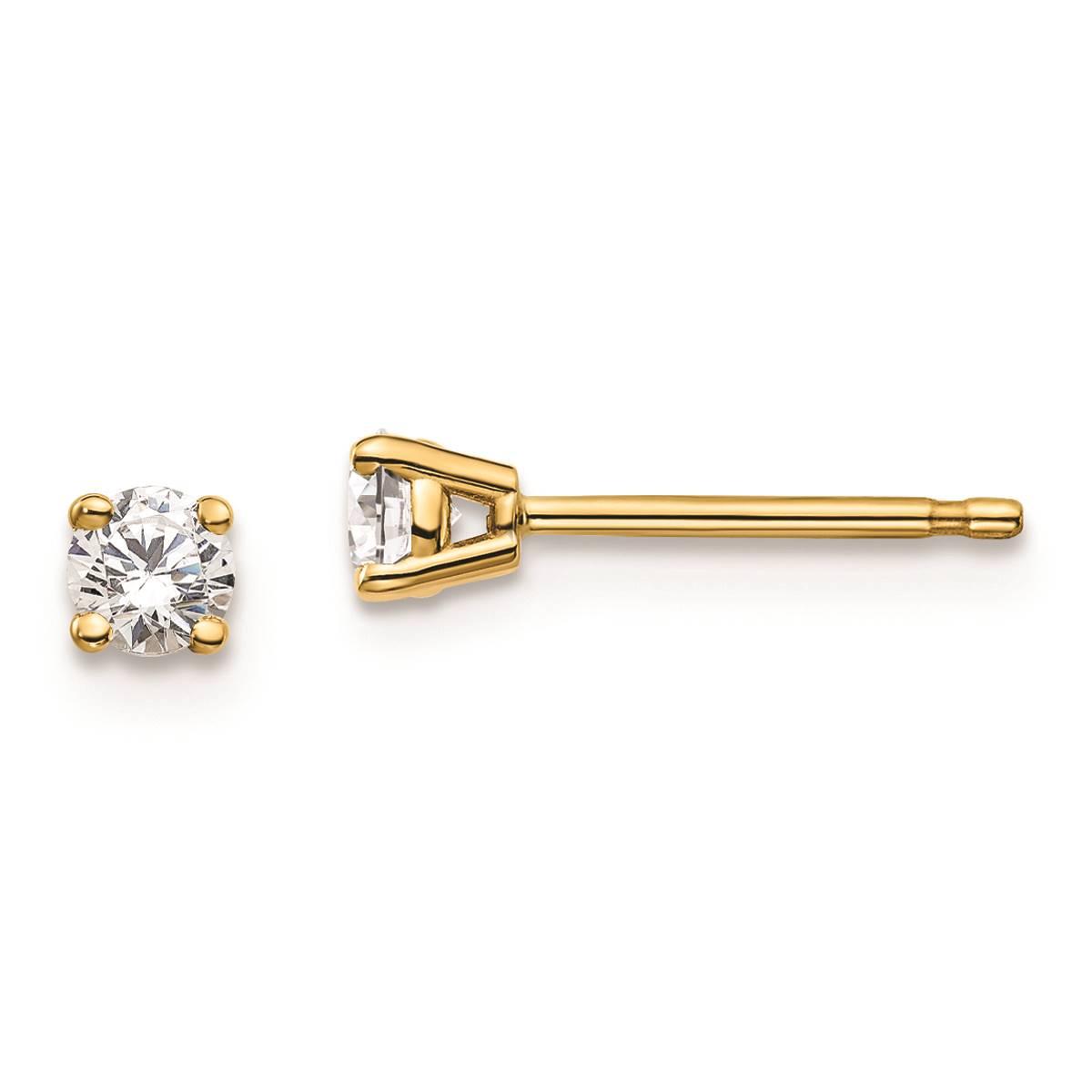 Pure Fire 14kt. Yellow Gold 1/10ctw Diamond 4-Prong Stud...