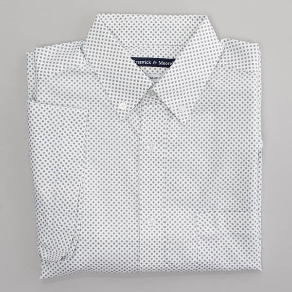 Mens Preswick & Moore(R) Short Sleeve Geometric Dress Shirt - image 