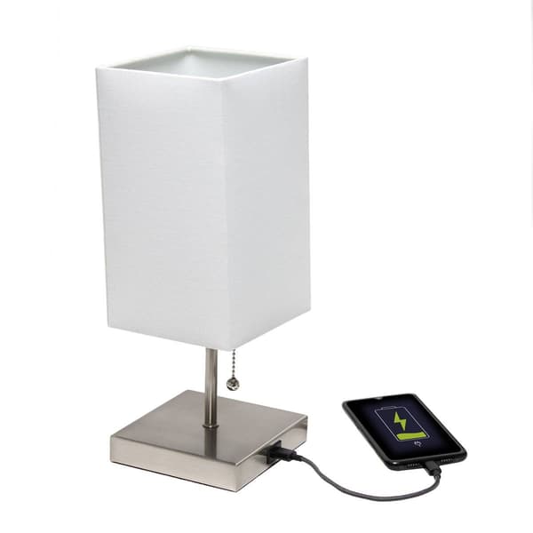 Simple Designs Petite Stick Lamps w/USB Port - Set of 2