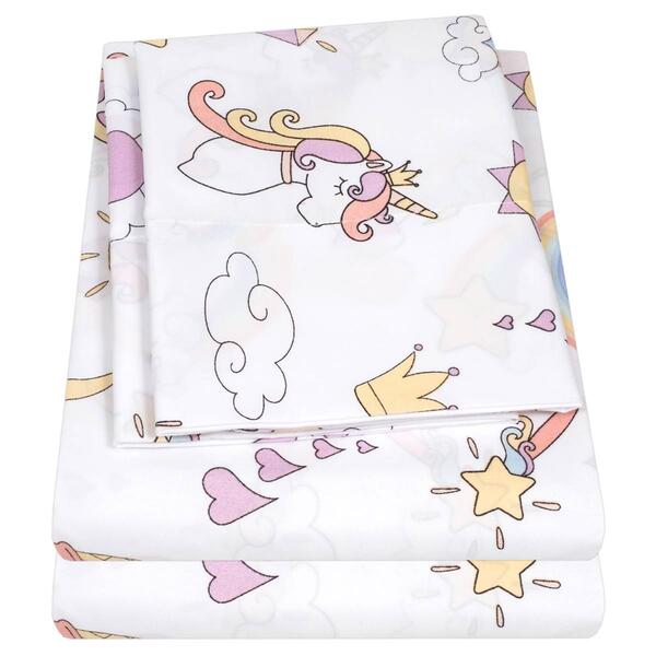 Sweet Home Collection Fun & Colorful Magical Unicorn Sheet Set - image 