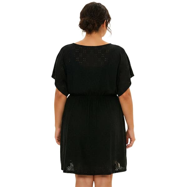 Plus Size Cover Me Eyelet Beach Swim Cover-Up Dress