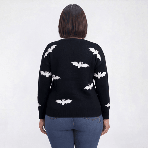 Plus Size Rio & Rian Long Sleeve Bat Pullover Sweater