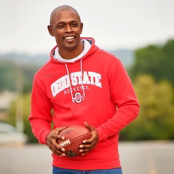 Mens Champion&#174; Ohio State University Fleece Hoodie - Red