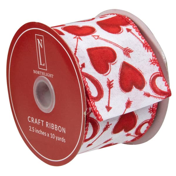 Northlight Seasonal 30ft. Hearts & Arrows Craft Ribbon - image 