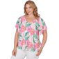 Plus Size Ruby Rd. Hothouse Florals Textured Floral Blouse - image 2