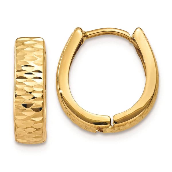 Gold Classics(tm) 14kt. Gold Textured Polished Hoop Earrings - image 
