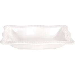 Home Essentials 14in. Pure White Wavy Lace Serving Bowl