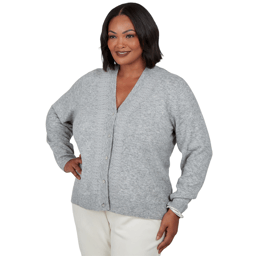 Plus Size Emaline Lavender Revelry V-Neck Lace Detail Cardigan