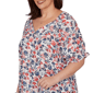 Plus Size Emaline Sapphire Serenade II Elbow Sleeve Floral Blouse - image 5