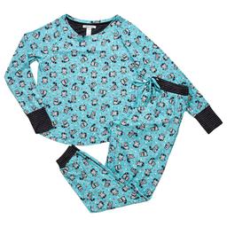 Womens Pillow Talk Long Sleeve Tee & Raccoon Joggers Pajama Set