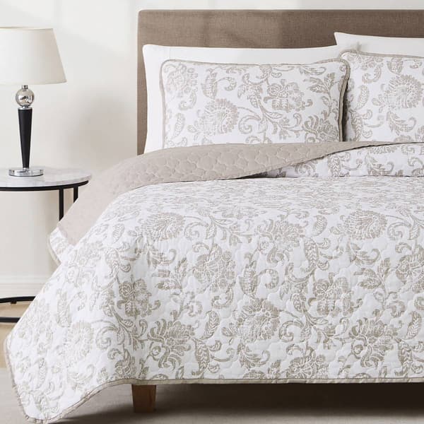 Cannon Sylvana Jacobean 180 Thread Count Reversible Quilt Set