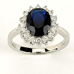 Rhodium Plated Cubic Zirconia Ring