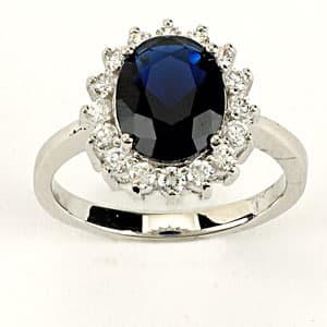 Rhodium Plated Cubic Zirconia Ring - image 