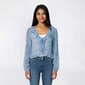 Juniors A. Byer Ruffle Front Embroidered Chiffon Fly Away Blouse - image 1