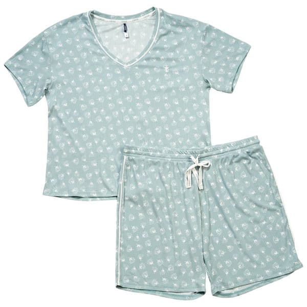 Petite IZOD(R) Short Sleeve Ditsy Bermuda Pajama Set - image 