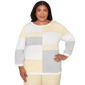 Plus Size Alfred Dunner Al Fresco Ribbed Colorblock Jewel Neck S - image 1