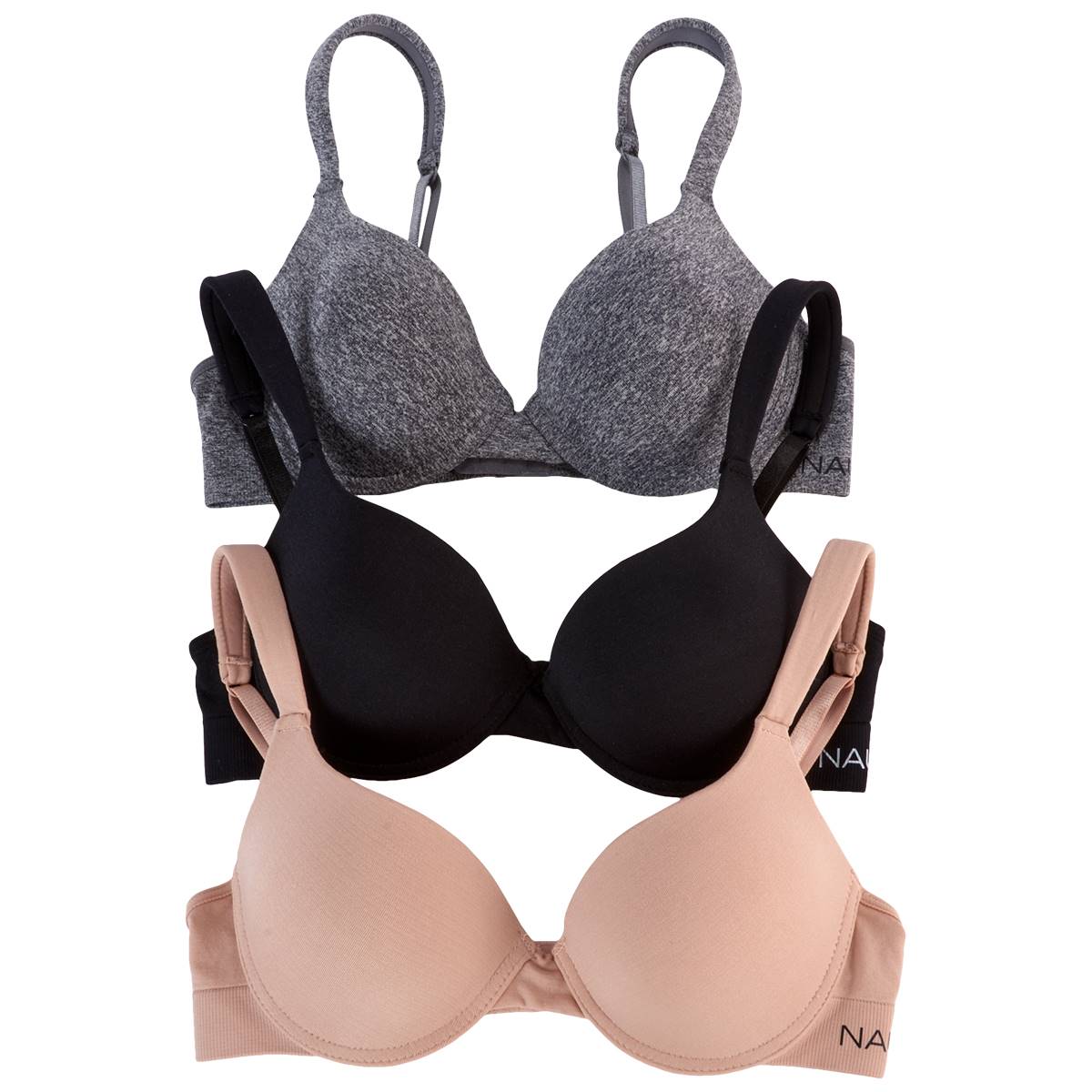 Open Video Modal for Womens Nautica 3pk. Seamless Comfort T-Shirt Bras - NT4918-3PKM