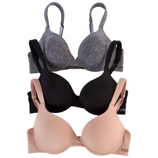 Womens Nautica 3pk. Seamless Comfort T-Shirt Bras - NT4918-3PKM - image 