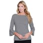 Womens Multiples 3/4 Flounce Sleeve Stripe Blouse - image 1
