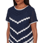 Womens Alfred Dunner Port Side Scallop Chevron Crochet Sweater - image 5