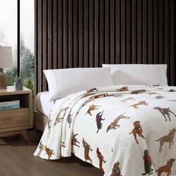 Eddie Bauer Dogs With Scarves Plush-Fleece Blanket