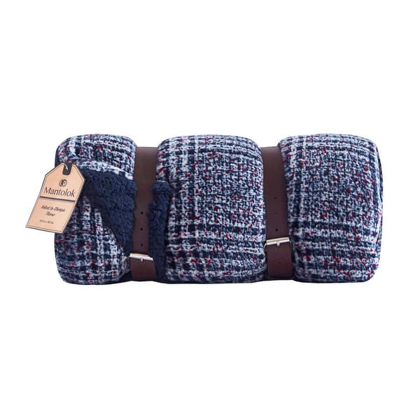 Mantolok Textured Velvet to Sherpa Throw