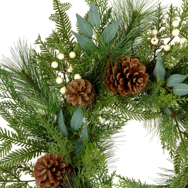 National Tree 24in. Artificial Christmas Wreath w/ Pinecones