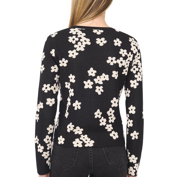 Womens Cece Long Sleeve Floral Button Front Cardigan