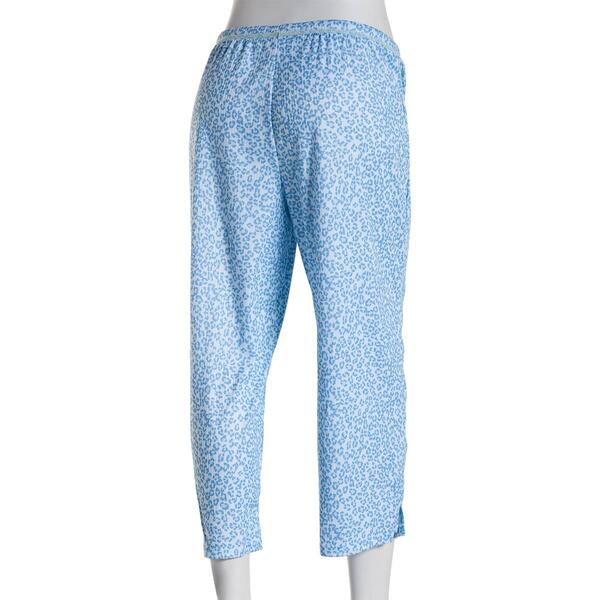 Petites Jessica Simpson Ribbed Brushed Leopard Capri Pajama Pants