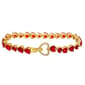14kt. Gold Plated & Red CZ Heart Tennis Bracelet - image 1
