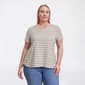Plus Size Napa Valley Short Sleeve Stripe Jacquard Blouse - image 3