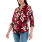 Womens Zac & Rachel Long Roll Tab Sleeve Leaf Blouse - image 1