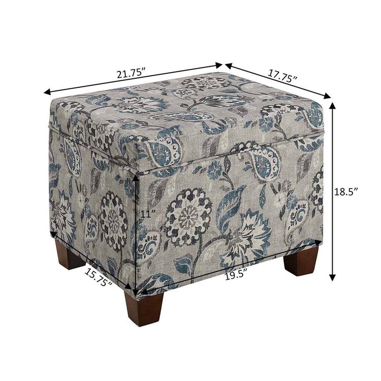 Convenience Concepts Madison Paisley Storage Ottoman
