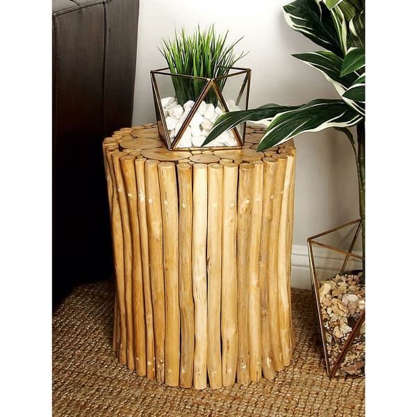 9th & Pike&#174; Brown Teak Side Table