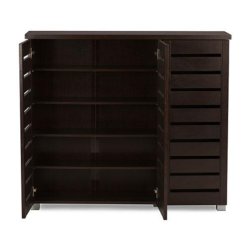 Baxton Studio Adalwin 3-Door Entryway Shoes Storage Cabinet