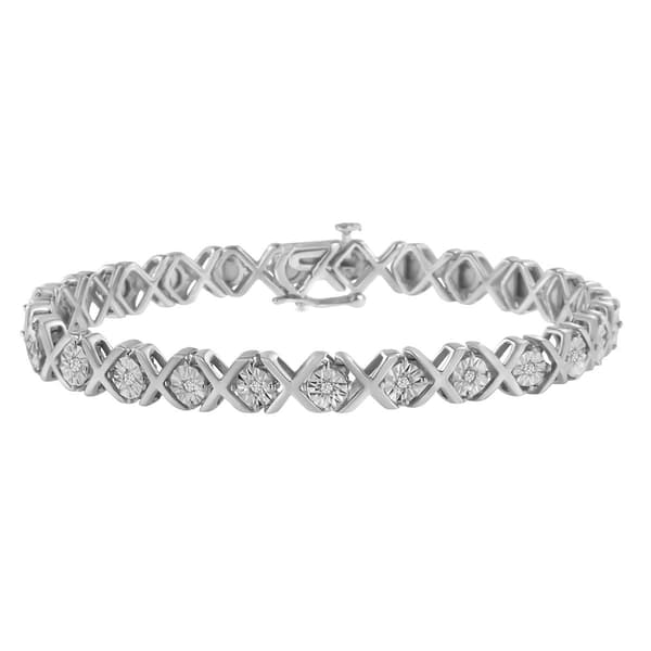 Haus of Brilliance Sterling Silver 1/10ctw. Bracelet - image 