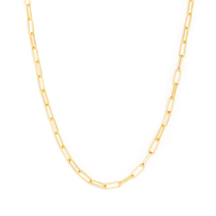 18in. Vermeil Sterling Silver Mini Paperclip Chain Necklace