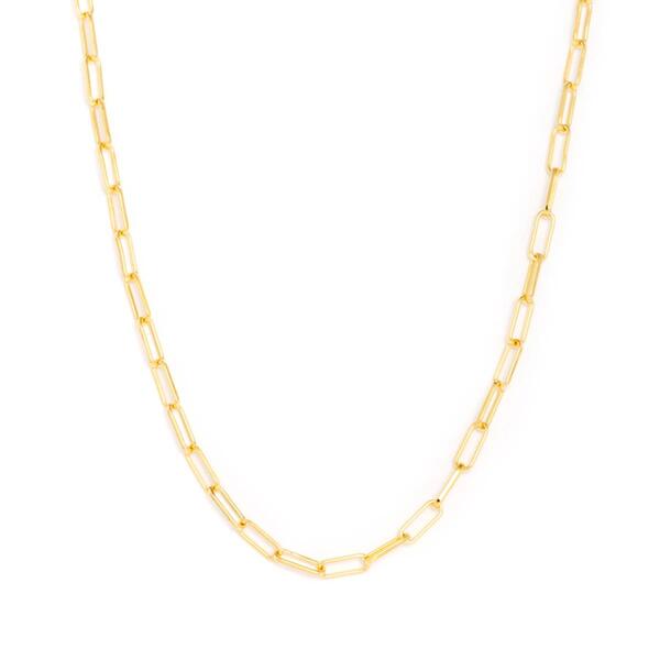 18in. Vermeil Sterling Silver Mini Paperclip Chain Necklace - image 