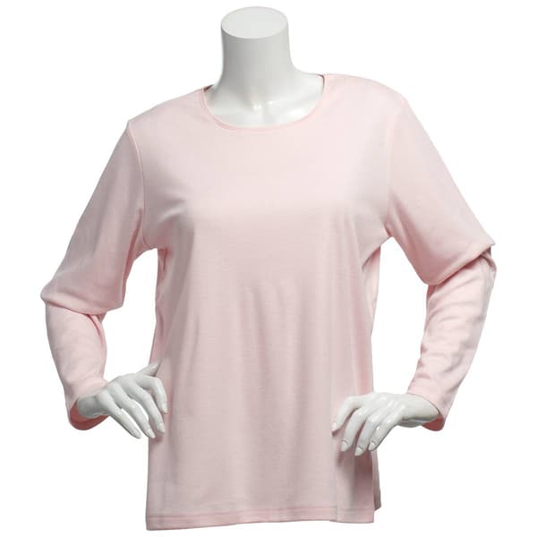 Womens Hasting & Smith Solid Long Sleeve Crew Neck Tee - image 