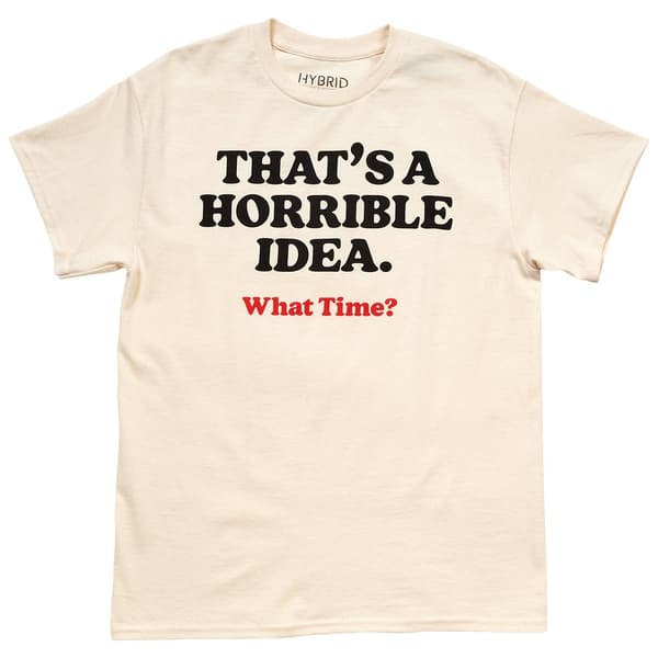 Young Mens Horrible Idea Graphic Tee